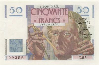 France 50 Francs - Le Verrier - 20-03-1947 - Serial C.55