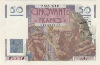 France 50 Francs - Le Verrier - 20-03-1947 - Serial S.48