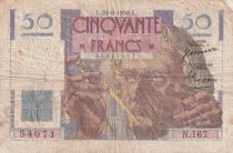 France 50 Francs - Le Verrier - 24-08-1950 - Serial N.167 - P.127