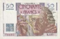 France 50 Francs - Le Verrier - 24-08-1950 - Serial X.157 - P.127