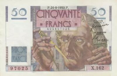 France 50 Francs - Le Verrier - 24-08-1950 - Serial X.162
