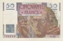France 50 Francs - Le Verrier - 31-05-1946 - Serial D.35