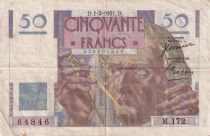 France 50 Francs - Le Verrier 01-02-1951 - Serial M.172