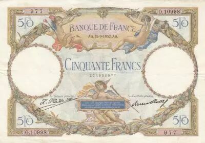 France 50 Francs - Luc Olivier Mercon - 15-09-1932 - S�rie O.10998