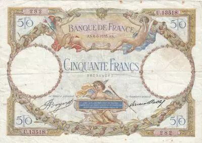 France 50 Francs - Luc Olivier Merson - 08-06-1933 - Serial U.13518
