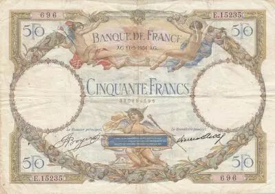 France 50 Francs - Luc Olivier Merson - 11-05-1934 - Serial E.15235