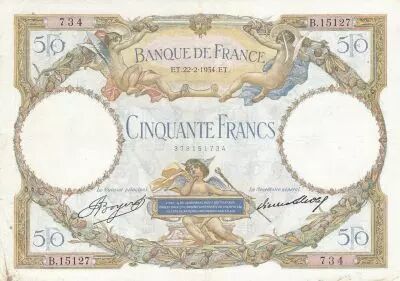 France 50 Francs - Luc Olivier Merson - 22-02-1934 - Serial B.15127