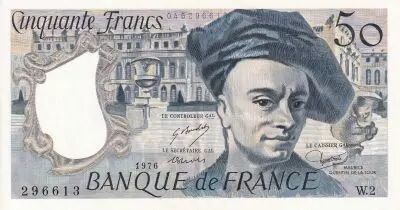 France 50 Francs - Quentin de la Tour - 1976 - Serial W.2 - AU - P.152a