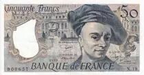 France 50 Francs - Quentin de la Tour - 1980 - Serial N.19 - XF - P.152b
