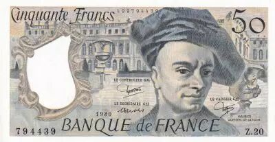 France 50 Francs - Quentin de la Tour - 1980 - Serial Z.20 - PUNC - P.152b