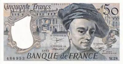 France 50 Francs - Quentin de la Tour - 1982 - Serial W.28 - AU - P.152b