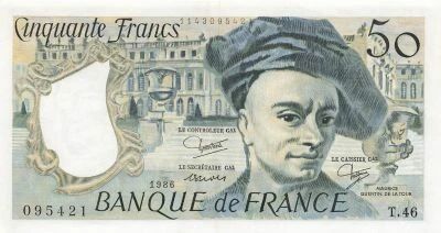 France 50 Francs - Quentin de la Tour - 1986 - Serial T.46