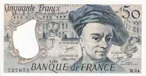 France 50 Francs - Quentin de la Tour - 1986 - Serial W.44 - XF - P.152b