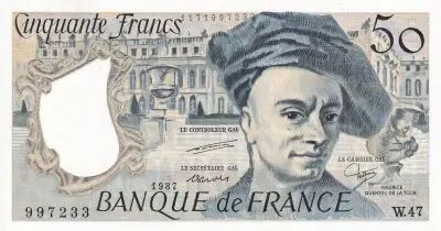 France 50 Francs - Quentin de la Tour - 1987 - Serial W.47 - PUNC - P.152c