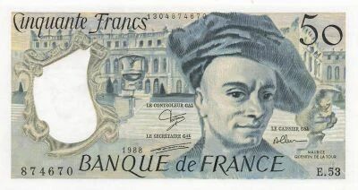 France 50 Francs - Quentin de la Tour - 1988 - Serial E.53