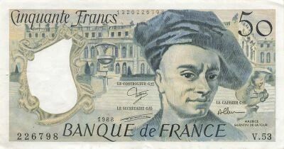 France 50 Francs - Quentin de la Tour - 1988 - S�rie V.53