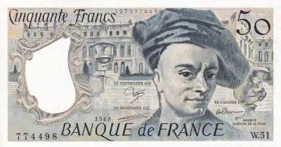 France 50 Francs - Quentin de la Tour - 1988 - S�rie W.51 - PNEUF - F.67.14