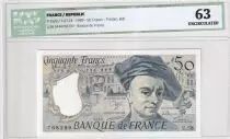 France 50 Francs - Quentin de la Tour - 1989 - Serial U.58 - ICG 63UNC
