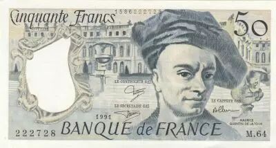 France 50 Francs - Quentin de la Tour - 1991 - Serial M.64
