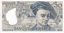 France 50 Francs - Quentin de la Tour - 1991 - Serial W.66 - PUNC - P.152e