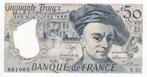 France 50 Francs - Quentin de la Tour - 1991 - Serial X.65 - UNC - P.152e
