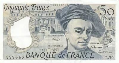 France 50 Francs - Quentin de la Tour - 1992 - S�rie L.70
