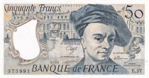 France 50 Francs - Quentin de la Tour - Printed error - 1989 - Serial E.57 - P.152