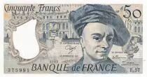 France 50 Francs - Quentin de la Tour - Printed error - 1989 - Serial E.57 - P.152