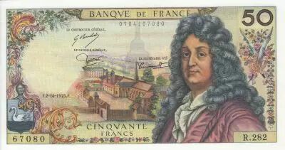 France 50 Francs - Racine - 02-10-1975 - Serial R.282