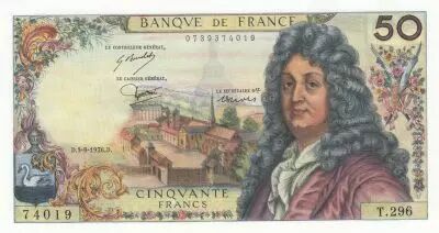 France 50 Francs - Racine - 03-06-1976 - Serial T.296