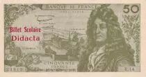 France 50 Francs - Racine - School note - 07-06-1962