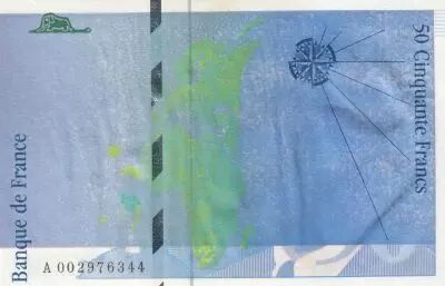 France 50 Francs - Saint-Exupery - 1992 - Error note Blue version - A.002