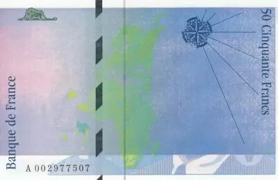 France 50 Francs - Saint-Exupery - 1992 - Error note Blue version - A.002