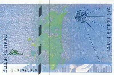France 50 Francs - Saint-Exupery - 1992 - Error note Blue version - K.002