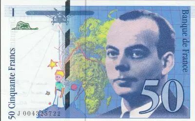 France 50 Francs - Saint-Exup�ry - 1992 - Serial J.004