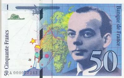 France 50 Francs - Saint-Exup�ry - 1992 - S�rie A.000047243 - Petit num�ro