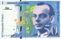 France 50 Francs - Saint-Exup&eacute;ry - 1992 - S&eacute;rie H.000000513 - Petit num&eacute;ro