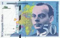 France 50 Francs - Saint-Exup&eacute;ry - 1997 - Letter U - P.157