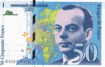 France 50 Francs - Saint-Exupery - 1997 - Letter W - P.157