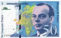 France 50 Francs - Saint-Exup&eacute;ry - 1999 - Lettre U - F.73.05