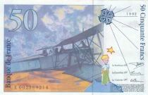 France 50 Francs - Saint-Exup&eacute;ry - Filigrane d&eacute;cal&eacute;e &agrave; droite - 1992 - S&eacute;rie E.002980214