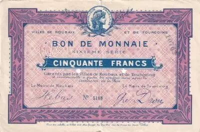 France 50 Francs - Ville -  Roubaix-Tourcoing - 6�me S�rie - 5168