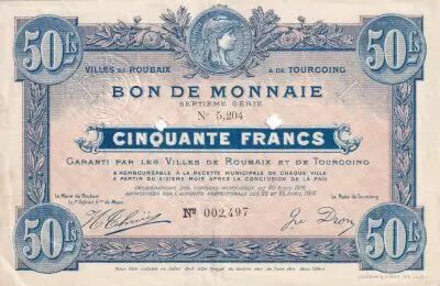 France 50 Francs - Ville -  Roubaix-Tourcoing - 7�me S�rie
