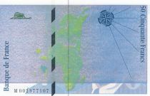 France 50 Francs, Saint-Exupéry - 1992 - Fauté impression bleue - Série M.002977107