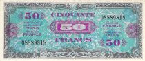 France 50 Francs Allied Military Currency (Flag) - 1944 No Serial - XF+