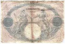 France 50 Francs Blue and Pink -  26.01.1923 - Serial M.9496 - Fay.14.36