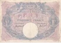 France 50 Francs Blue and pink - 06-08-1912 - Serial S.4383