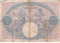 France 50 Francs Blue and Pink - May 31, 1913 - Series A.4651