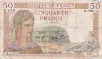 France 50 Francs Cérès - 02-12-1937 - Série M.7207