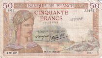 France 50 Francs Ceres - 03-11-1938 - Serial J.9162